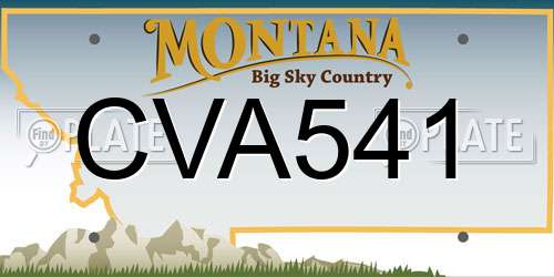 CVA541 Montana License Plate