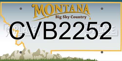 CVB2252 Montana License Plate