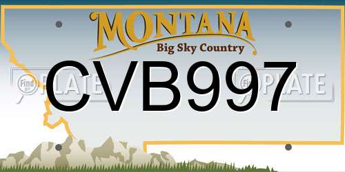CVB997 Montana License Plate