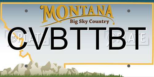 CVBTTBT Montana License Plate