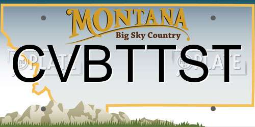 CVBTTST Montana License Plate