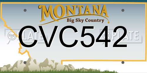 CVC542 Montana License Plate