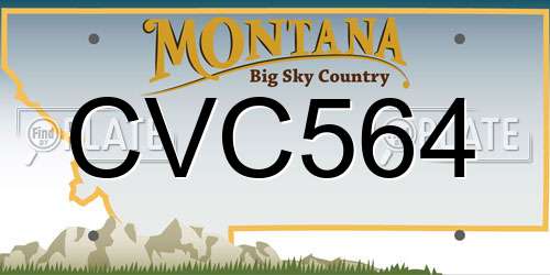 CVC564 Montana License Plate