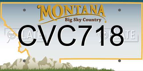 CVC718 Montana License Plate