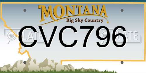 CVC796 Montana License Plate