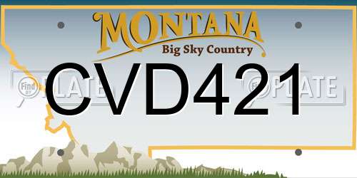 CVD421 Montana License Plate