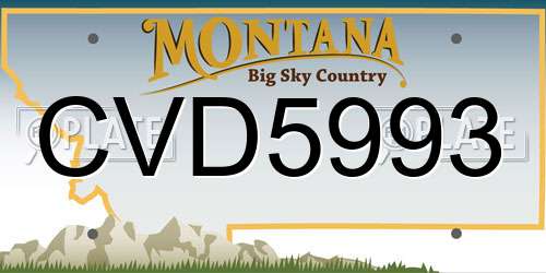 CVD5993 Montana License Plate