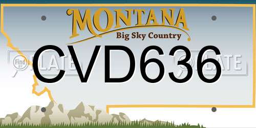 CVD636 Montana License Plate