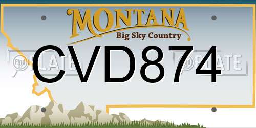 CVD874 Montana License Plate