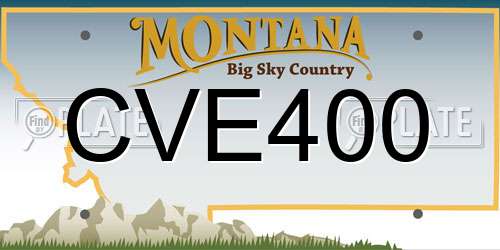 CVE400 Montana License Plate