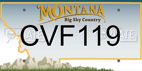 CVF119 Montana License Plate