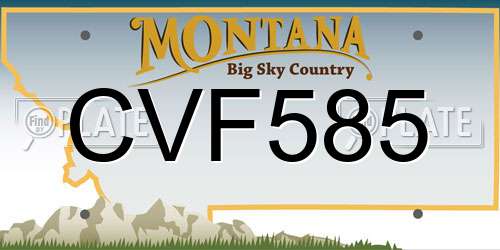 CVF585 Montana License Plate