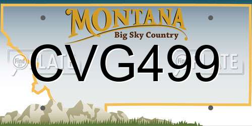 CVG499 Montana License Plate