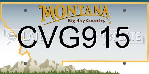 CVG915 Montana License Plate