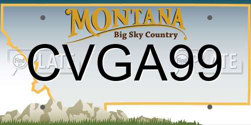 CVGA99 Montana License Plate