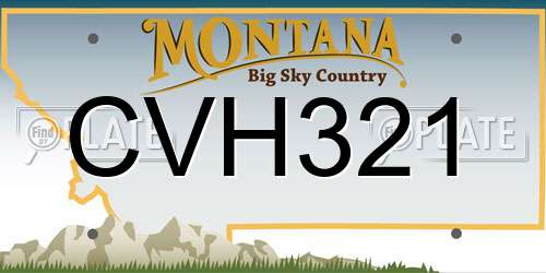 CVH321 Montana License Plate