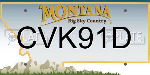 CVK91D Montana License Plate