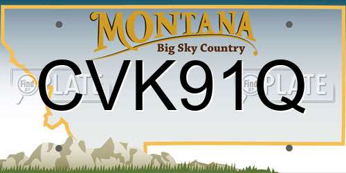 CVK91Q Montana License Plate