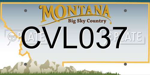 CVL037 Montana License Plate