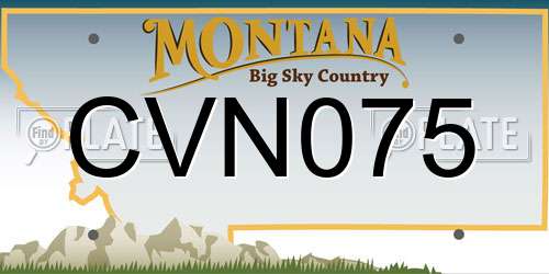 CVN075 Montana License Plate