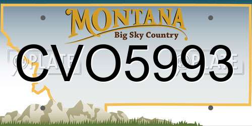 CVO5993 Montana License Plate