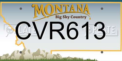 CVR613 Montana License Plate