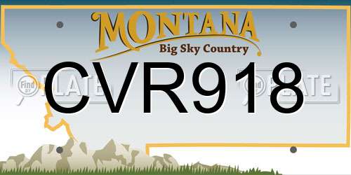 CVR918 Montana License Plate