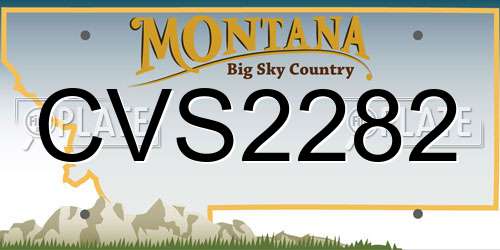CVS2282 Montana License Plate