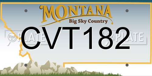 CVT182 Montana License Plate