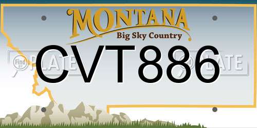 CVT886 Montana License Plate