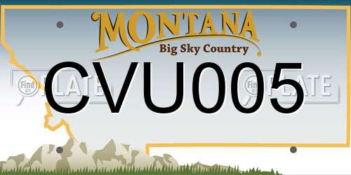 CVU005 Montana License Plate