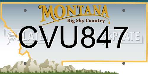 CVU847 Montana License Plate