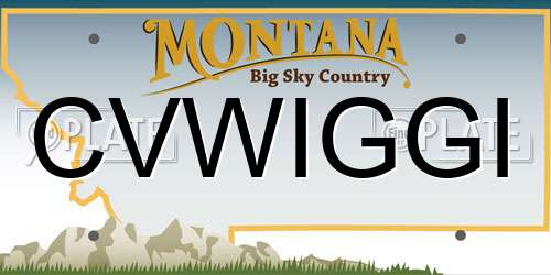 CVWIGGI Montana License Plate