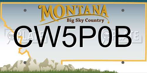 CW5P0B Montana License Plate
