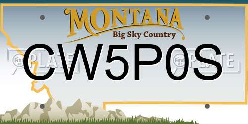 CW5P0S Montana License Plate