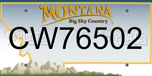 CW76502 Montana License Plate