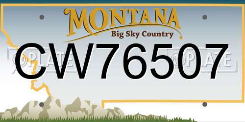 CW76507 Montana License Plate