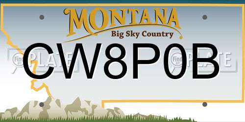 CW8P0B Montana License Plate
