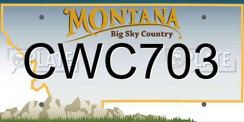 CWC703 Montana License Plate