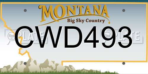CWD493 Montana License Plate