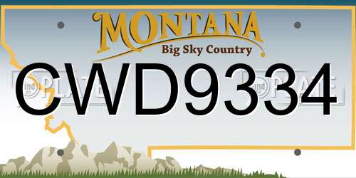 CWD9334 Montana License Plate