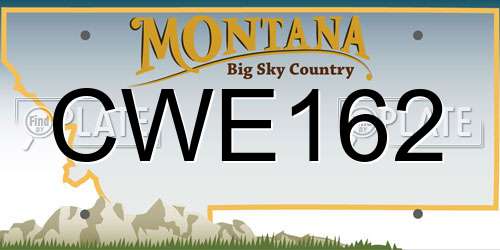 CWE162 Montana License Plate