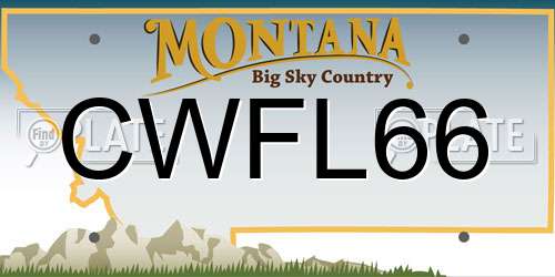 CWFL66 Montana License Plate