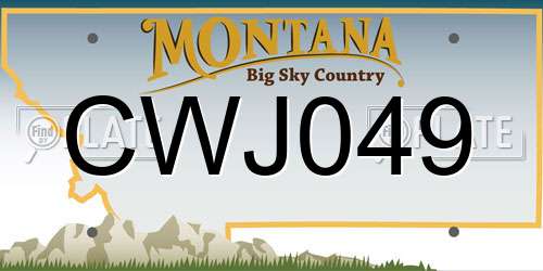 CWJ049 Montana License Plate