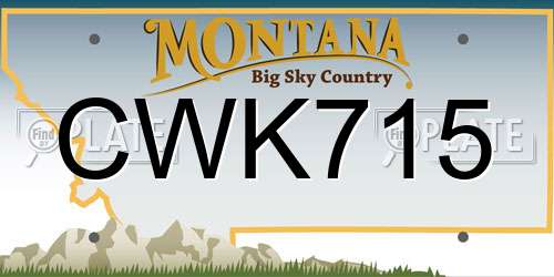 CWK715 Montana License Plate