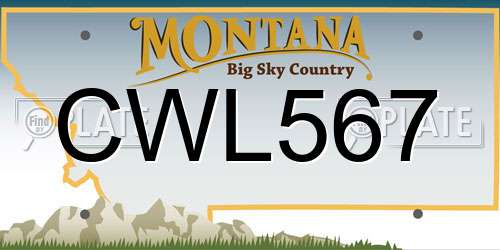 CWL567 Montana License Plate