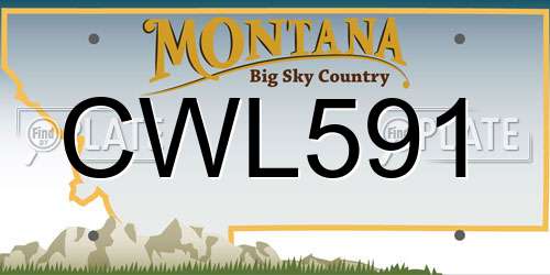 CWL591 Montana License Plate