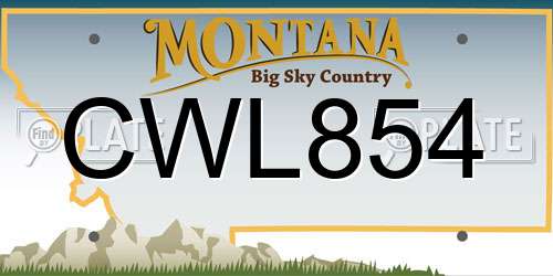 CWL854 Montana License Plate