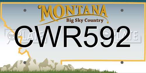 CWR592 Montana License Plate