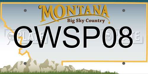 CWSP08 Montana License Plate